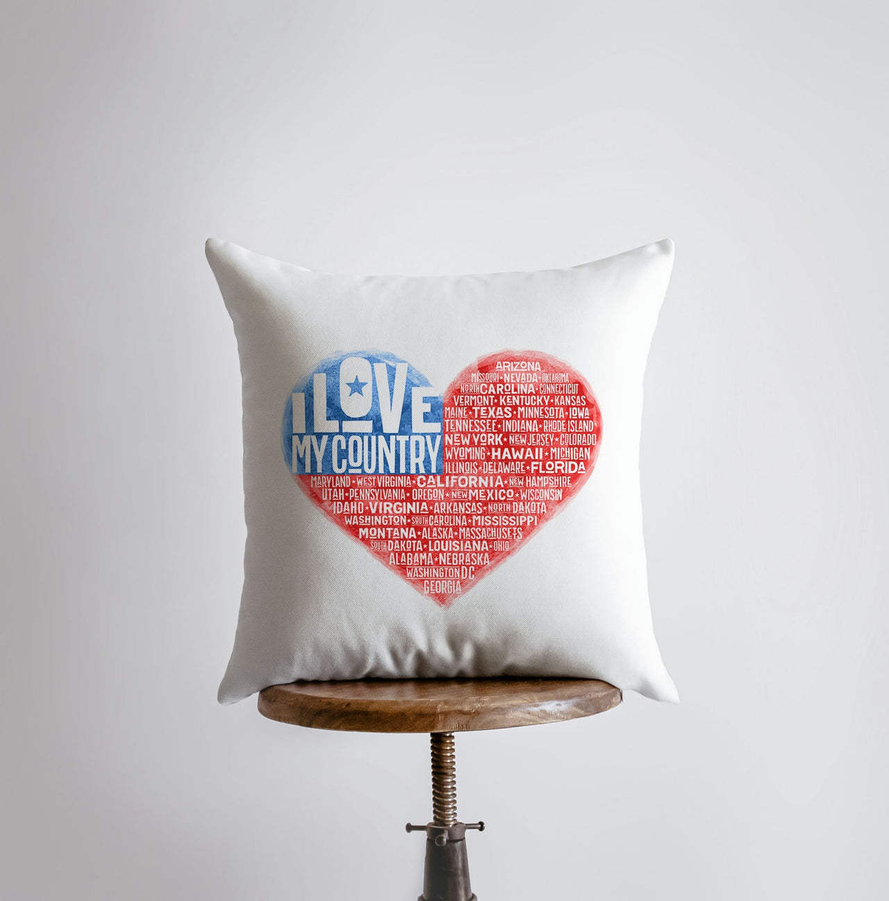 I Love my Country | Pillow Cover | American States | 50 States | - Mercantile Mountain