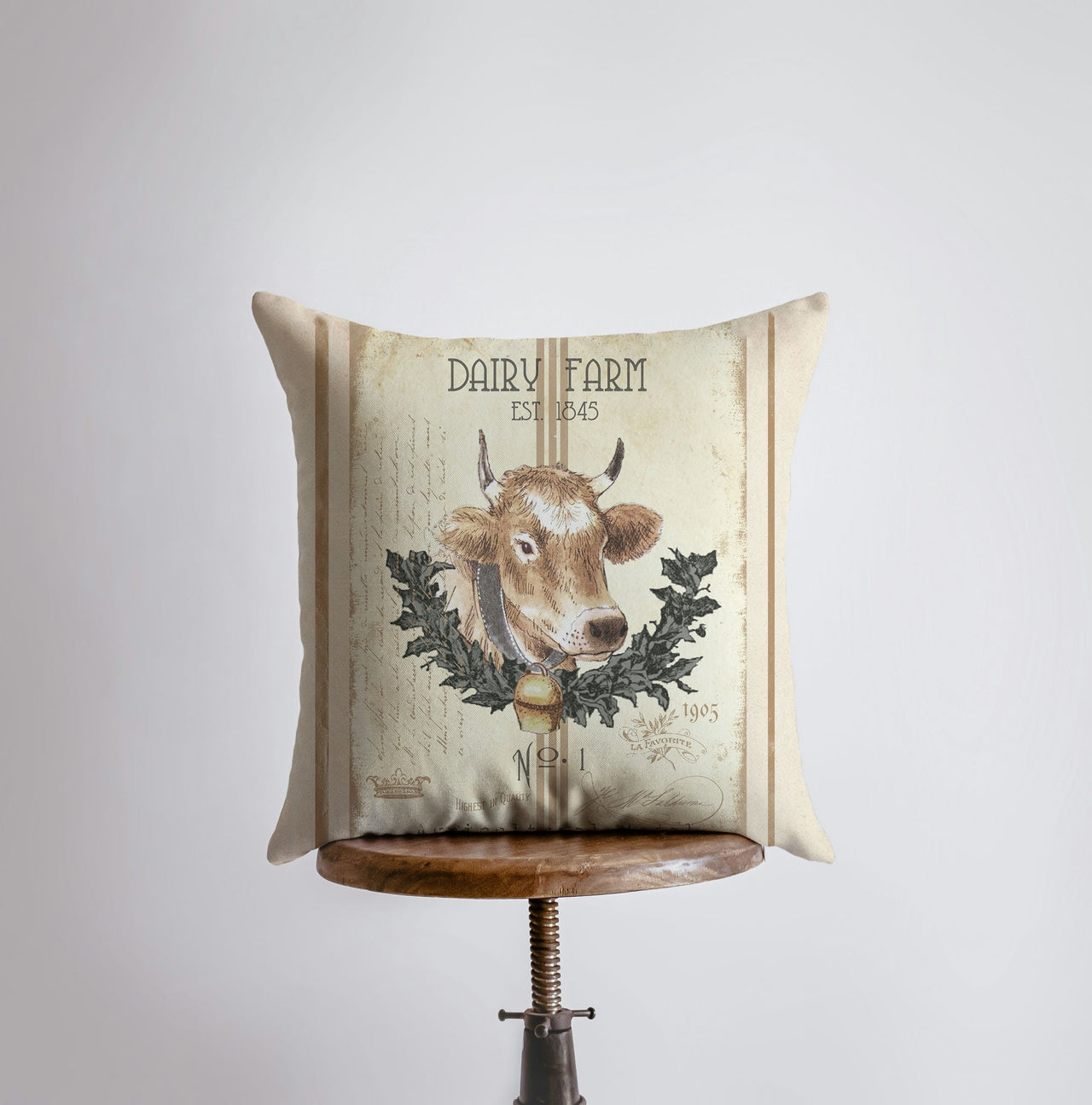 Dairy Farm Cow Vintage Pillow Cover | Farmhouse Decor | Home Décor | - Mercantile Mountain