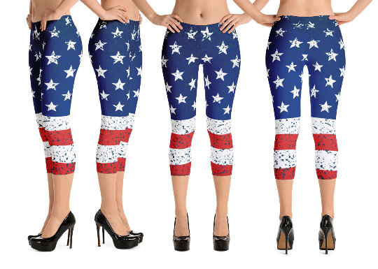 USA Flag leggings, Capris and Shorts - Mercantile Mountain