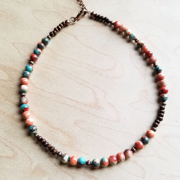 Multi-Colored Turquoise Collar Length Necklace - Mercantile Mountain
