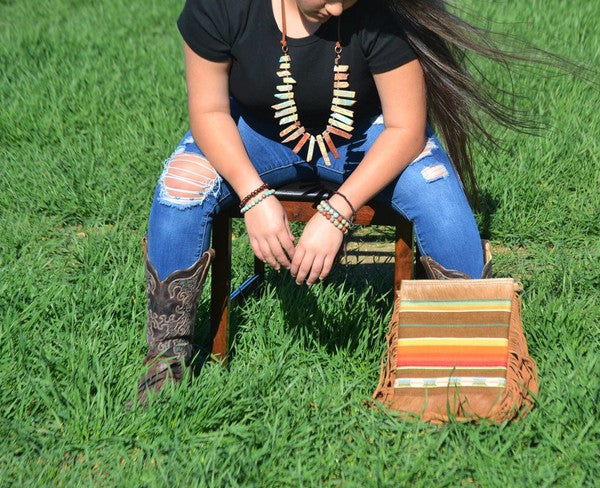 Aqua Terra Small Slab Necklace with Leather Ties - Mercantile Mountain