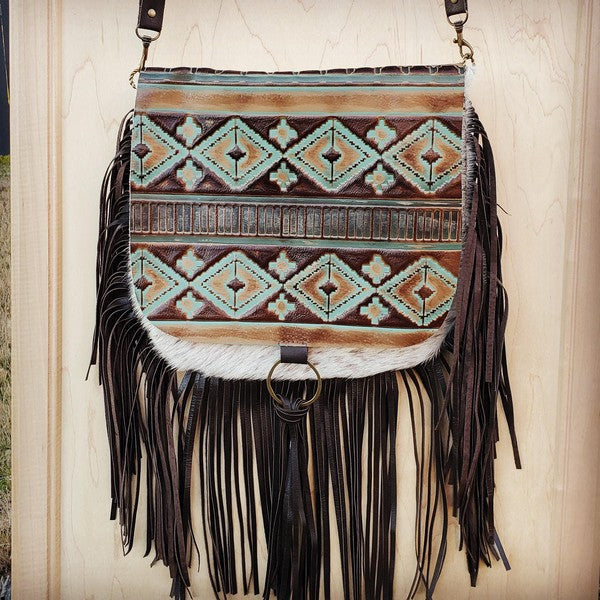 Hair w/ Turquoise Navajo Flap Crossbody Handbag - Mercantile Mountain