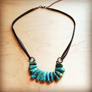 Natural Turquoise leather cord necklace - Mercantile Mountain