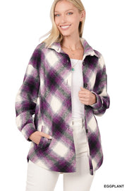 Yarn Dyed Plaid Shacket With Pockets - Mercantile Mountain