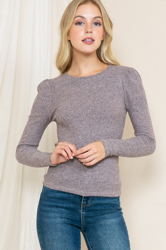 Slim Fit Ribbed Knit Top - Mercantile Mountain
