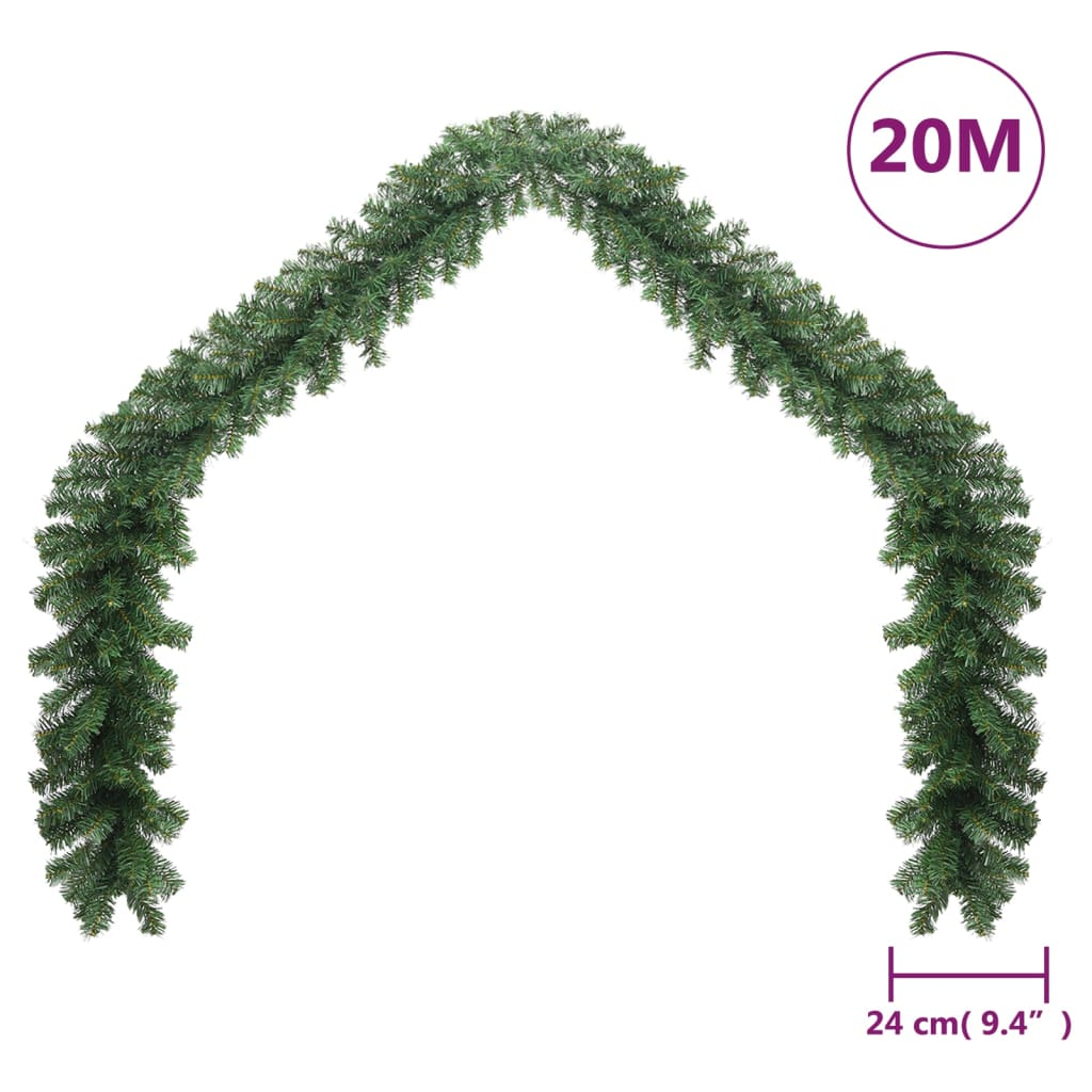Christmas Garland with LED Lights 65.6' - Mercantile Mountain