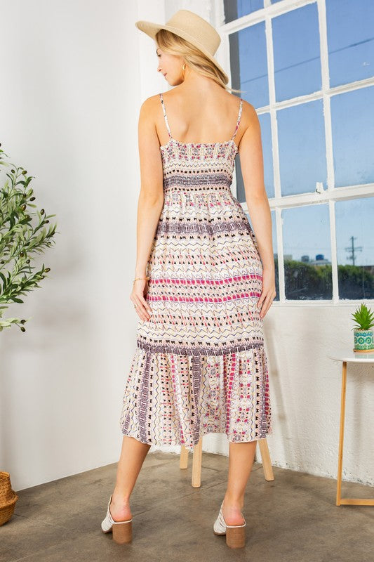 Tribal Print Tiered Dress - Mercantile Mountain