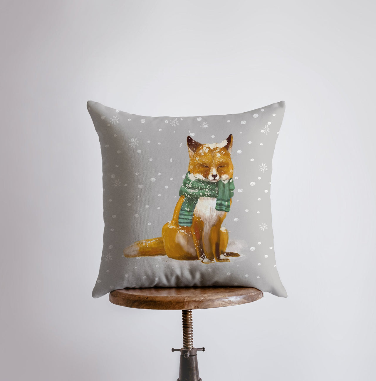 Christmas Fox | Throw Pillows | Fox Pillow Cover | Christmas Pillow | - Mercantile Mountain