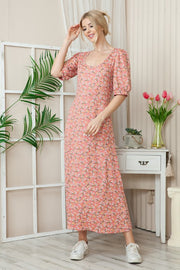 Floral Short Sleeve Maxi Dress - Mercantile Mountain