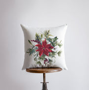 Christmas Poinsettia Repeat Pattern |  Pillow cover | Holiday Decor | - Mercantile Mountain