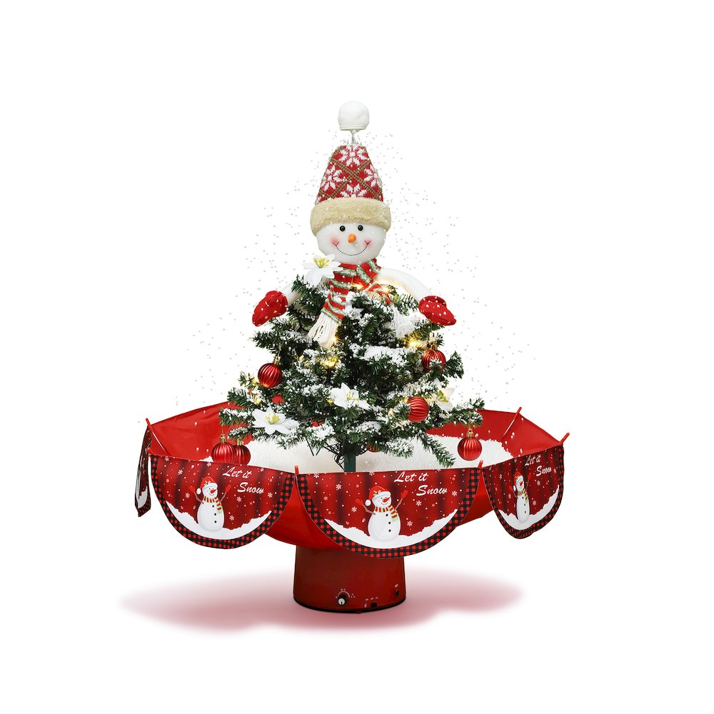 Holiday 31.5" Animated Musical Snowing Christmas Tree and Snowman Décor - Mercantile Mountain