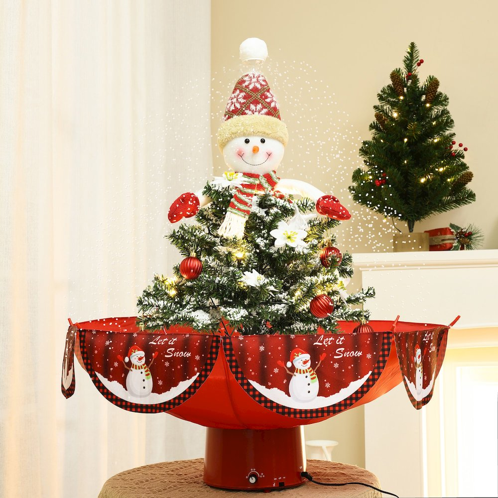 Holiday 31.5" Animated Musical Snowing Christmas Tree and Snowman Décor - Mercantile Mountain