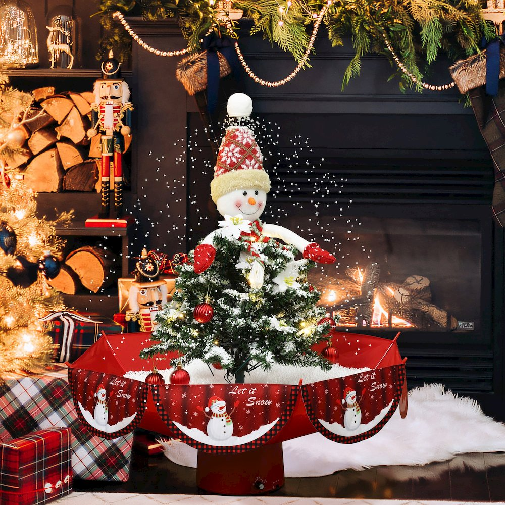 Holiday 31.5" Animated Musical Snowing Christmas Tree and Snowman Décor - Mercantile Mountain