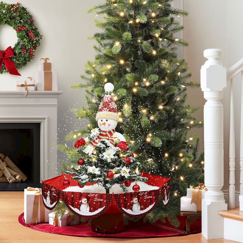 Holiday 31.5" Animated Musical Snowing Christmas Tree and Snowman Décor - Mercantile Mountain
