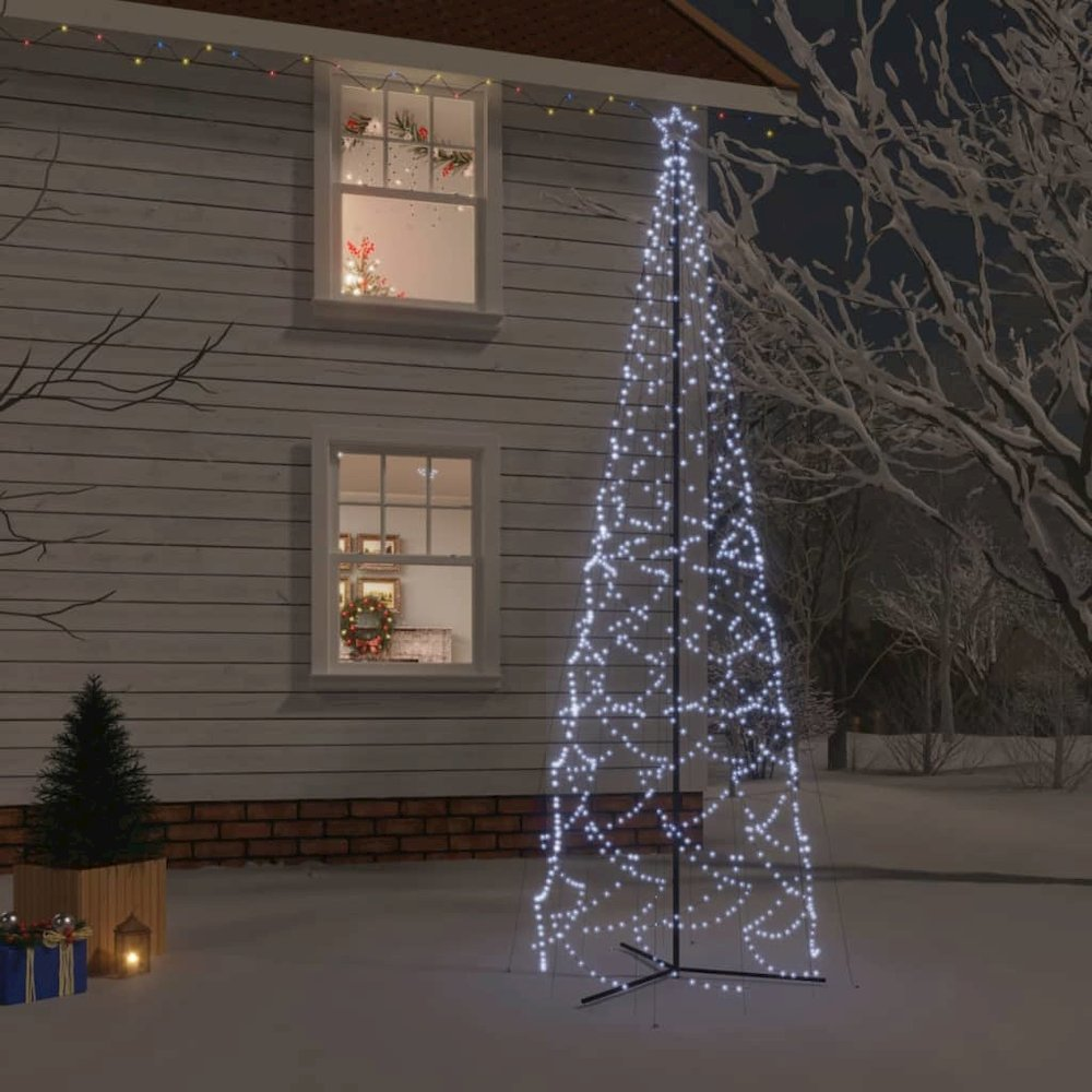 Christmas Cone Tree Cold White 1400 LEDs 5x16 ft - Mercantile Mountain