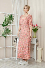 Plus Floral Short Sleeve Maxi Dress - Mercantile Mountain