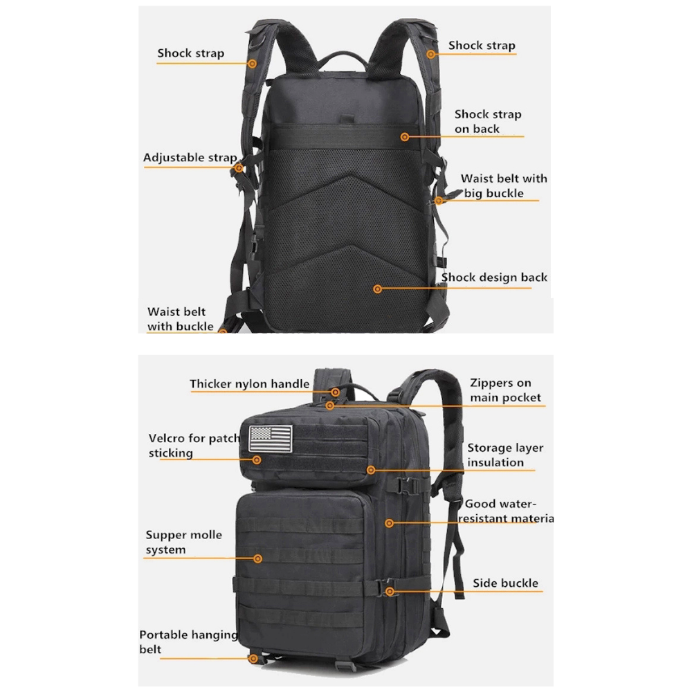 Tactical 45L Molle Rucksack Backpack - Mercantile Mountain