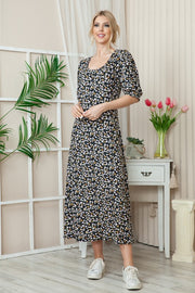 Floral Short Sleeve Maxi Dress - Mercantile Mountain