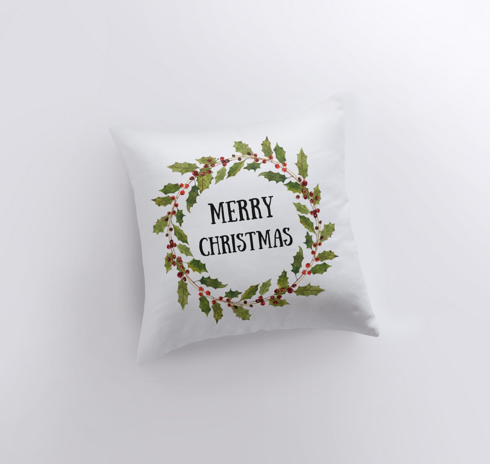 Merry Christmas | Wreath | Pillow Cover | Christmas Pillow | Christmas - Mercantile Mountain