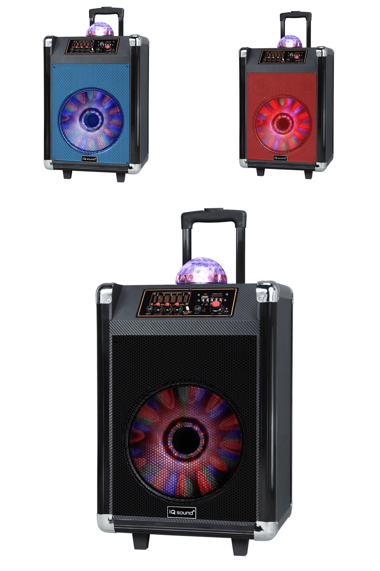 12" Portable Bluetooth Speaker with Disco Ball Light