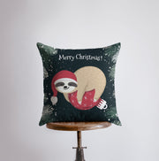A Merry Little Christmas Sloth | Pillow Cover |  Christmas Decor | - Mercantile Mountain