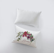 Hosanna Christmas Poinsettia Throw Pillow Cover | Christmas Pillowcase - Mercantile Mountain