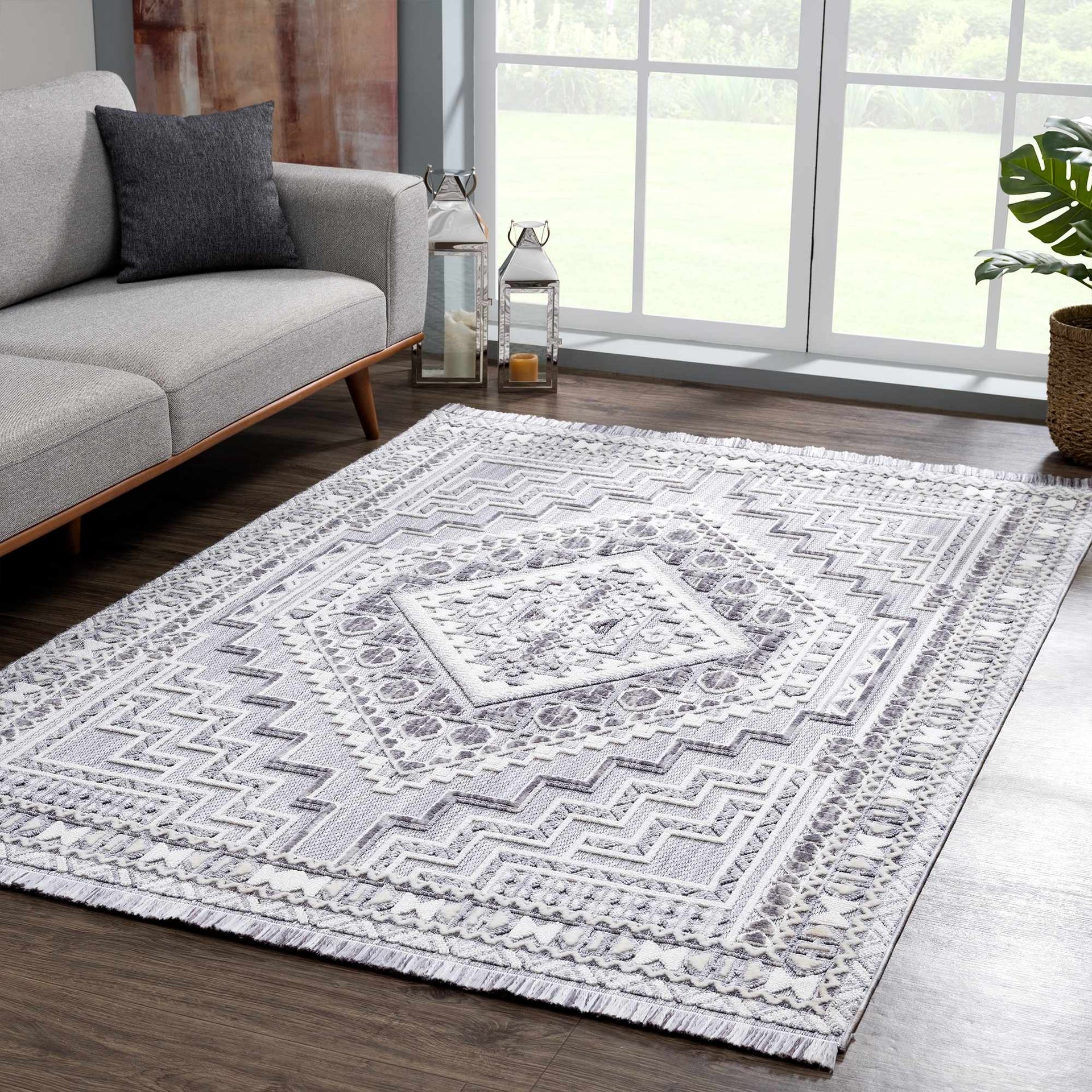 Alya Charcoal Textured Area Rug - Mercantile Mountain