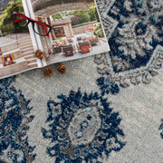 Istanbul Medallion Blue Area Carpet - Clearance - Mercantile Mountain