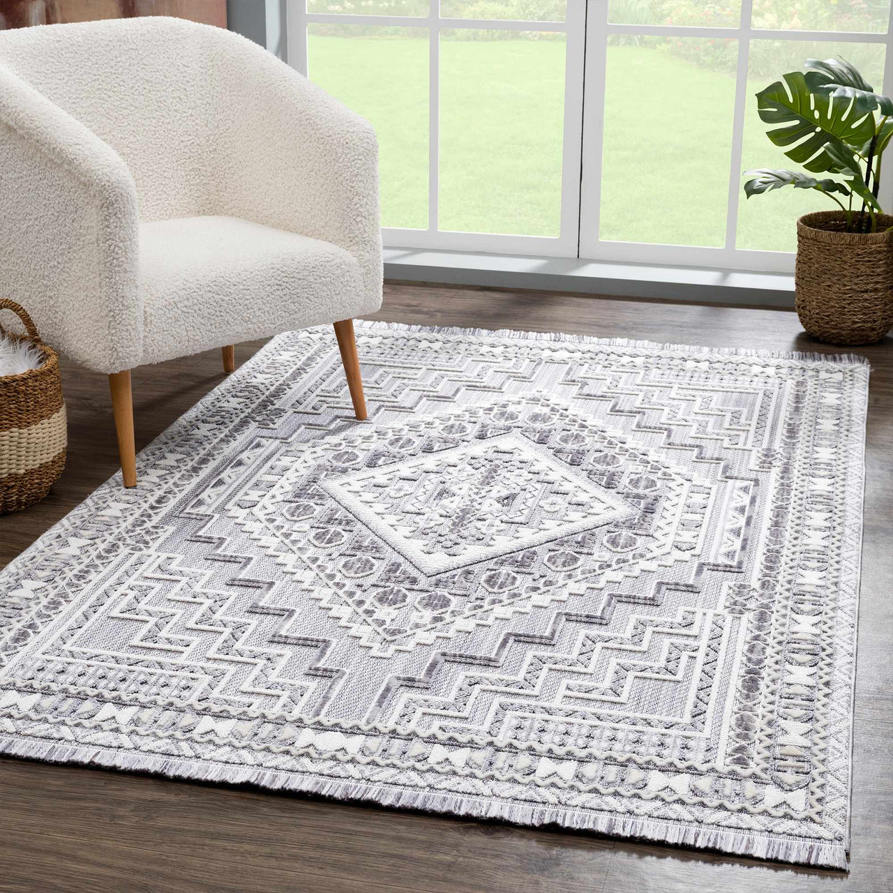 Alya Charcoal Textured Area Rug - Mercantile Mountain