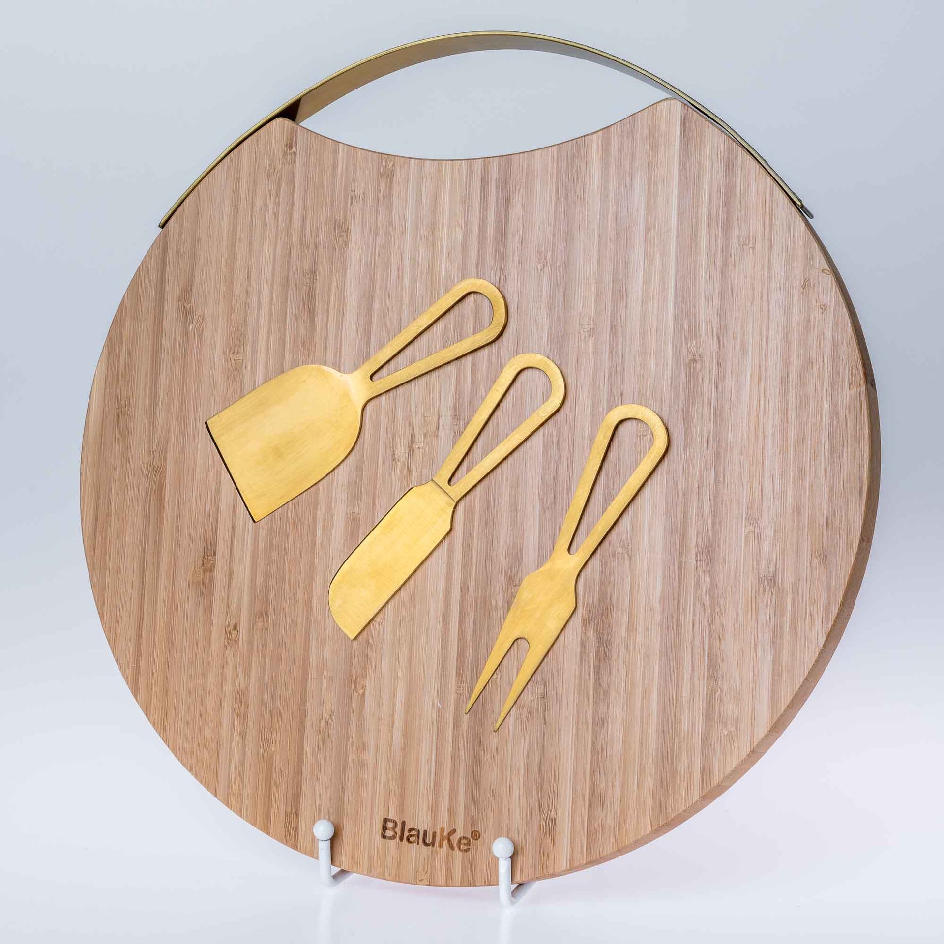 Bamboo Cheese Board and Knife Set with Magnetic Cutlery Storage - Mercantile Mountain