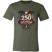 Unisex Jersey Vintage Color T-Shirt Patriotic 250 Years of Freedom - Bell