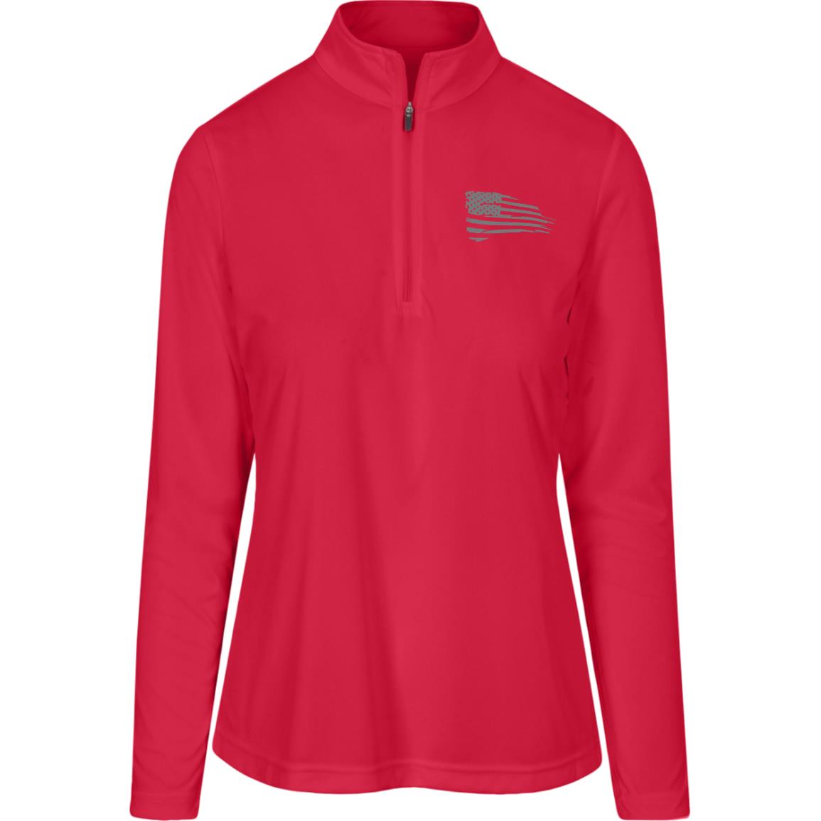Distressed Flag Womens Zone Quarter Zip - Mercantile Mountain