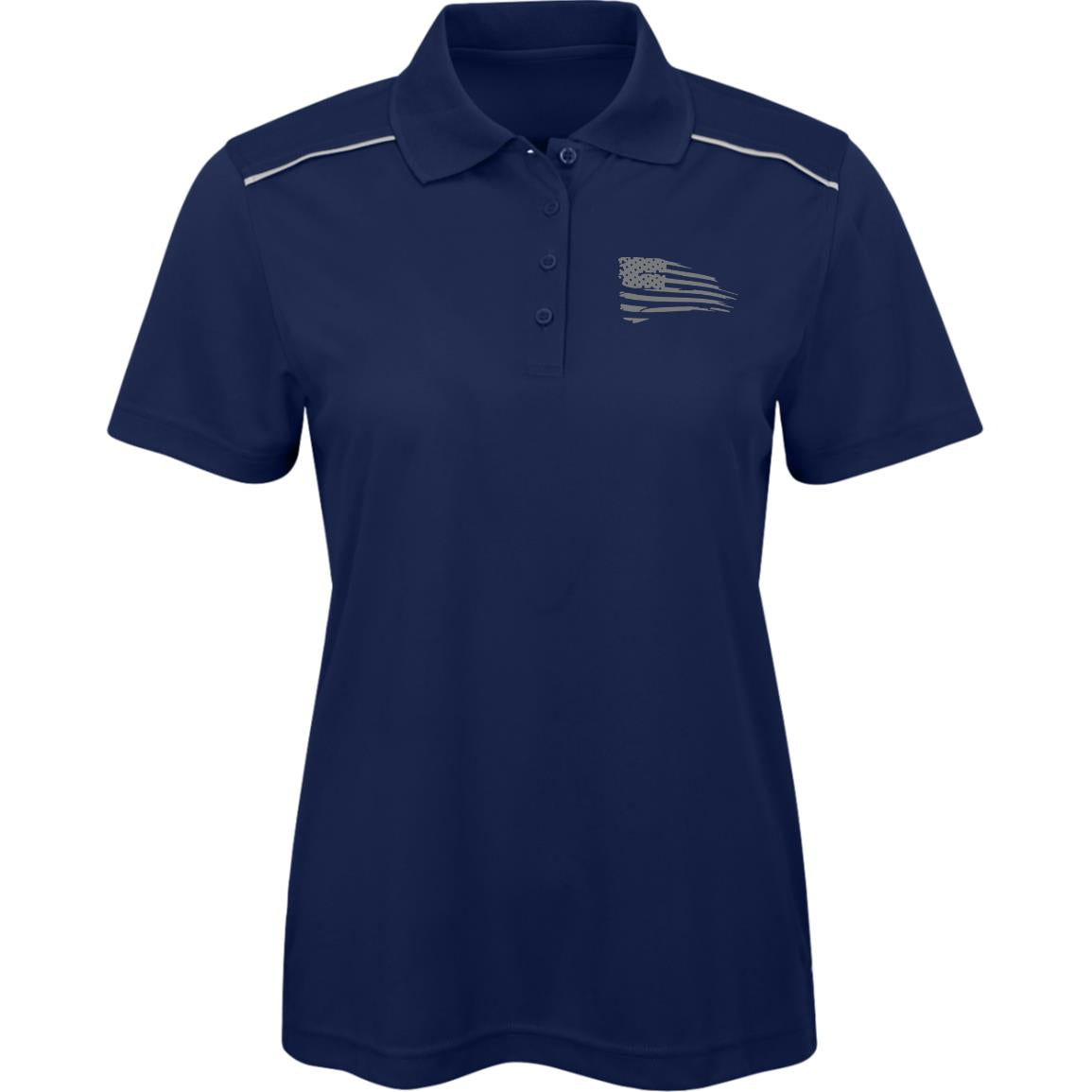 Distressed Flag Womens Radiant Pique Polo - Mercantile Mountain