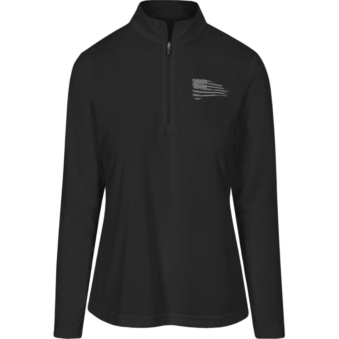Distressed Flag Womens Zone Quarter Zip - Mercantile Mountain