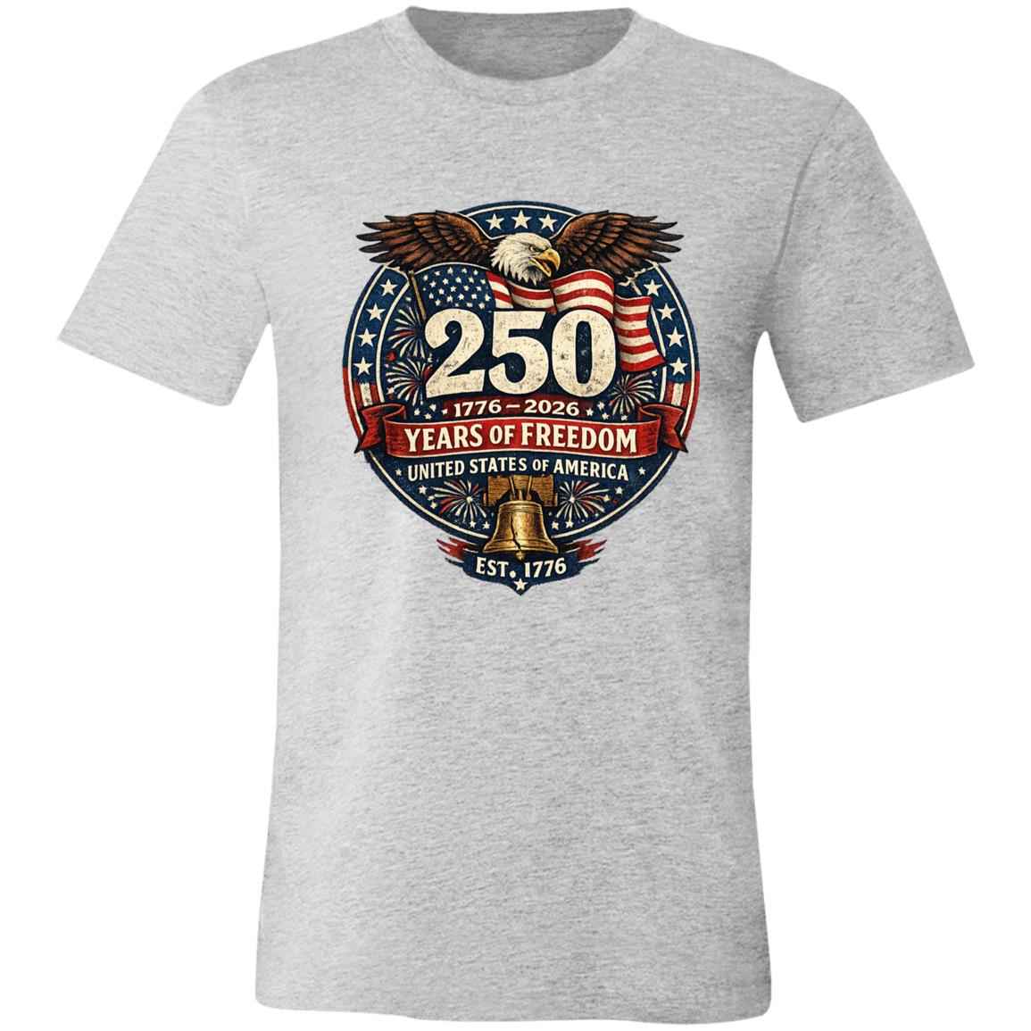 Unisex Jersey Vintage Color T-Shirt Patriotic 250 Years of Freedom - Bell