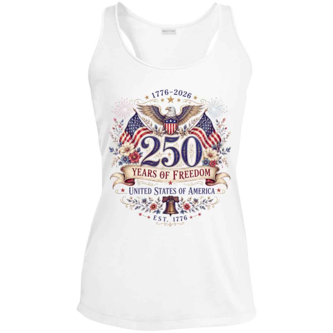 Ladies Performance Racerback Tank 250 Years of Freedom