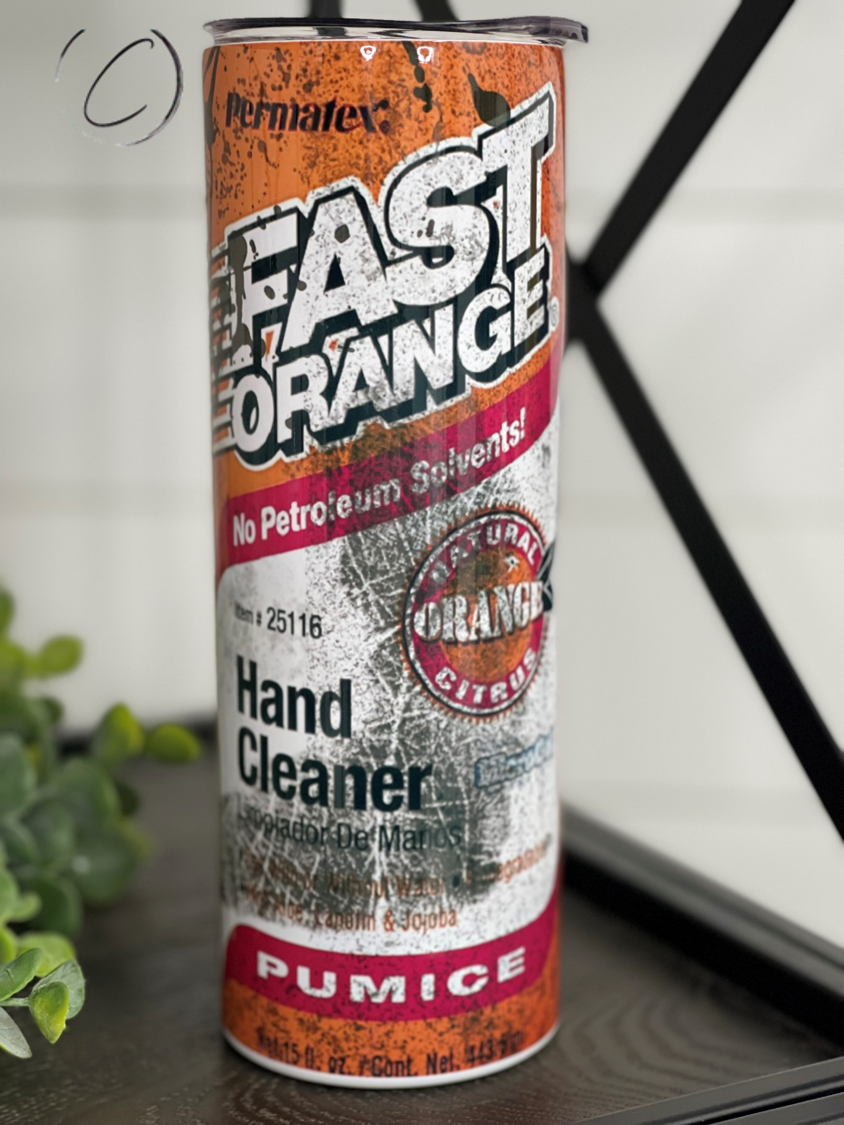 Fast Orange Hand Cleaner 20oz Skinny Tumbler - Mercantile Mountain