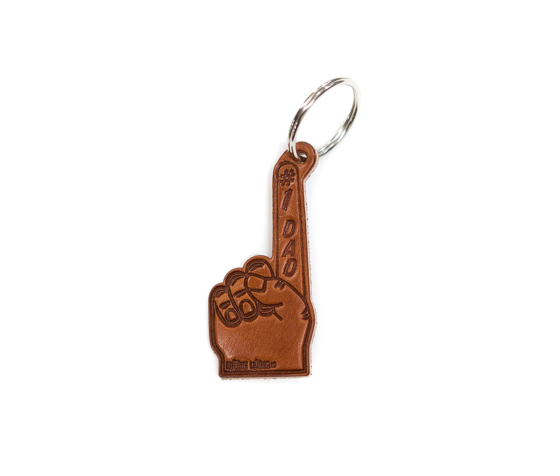 #1 Dad Leather Keychain - Mercantile Mountain