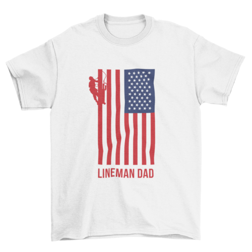 Lineman dad american flag t-shirt - Mercantile Mountain