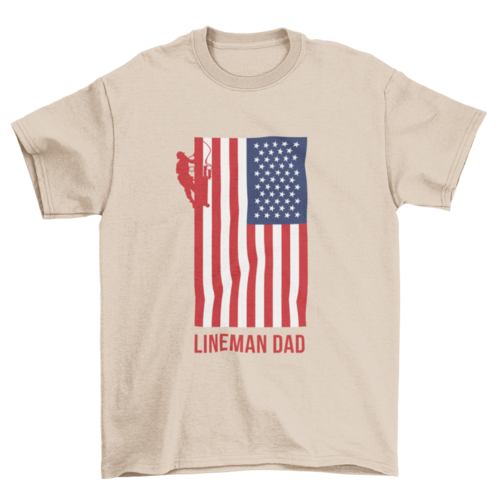 Lineman dad american flag t-shirt - Mercantile Mountain