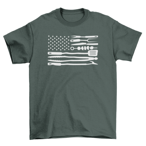 American flag bbq tools t-shirt - Mercantile Mountain