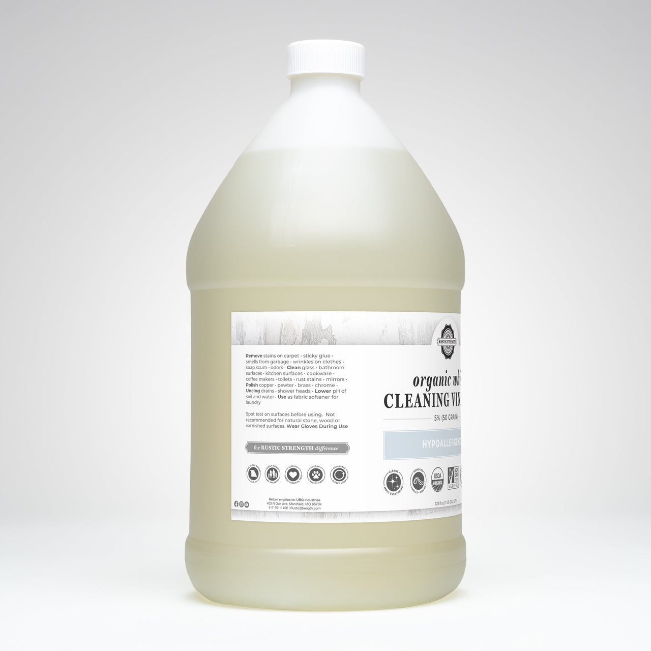 Organic White Cleaning Vinegar | 5% (50 grain) - Mercantile Mountain