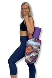 Exercise Mat Tote Bag with Large Pockets - Mercantile Mountain