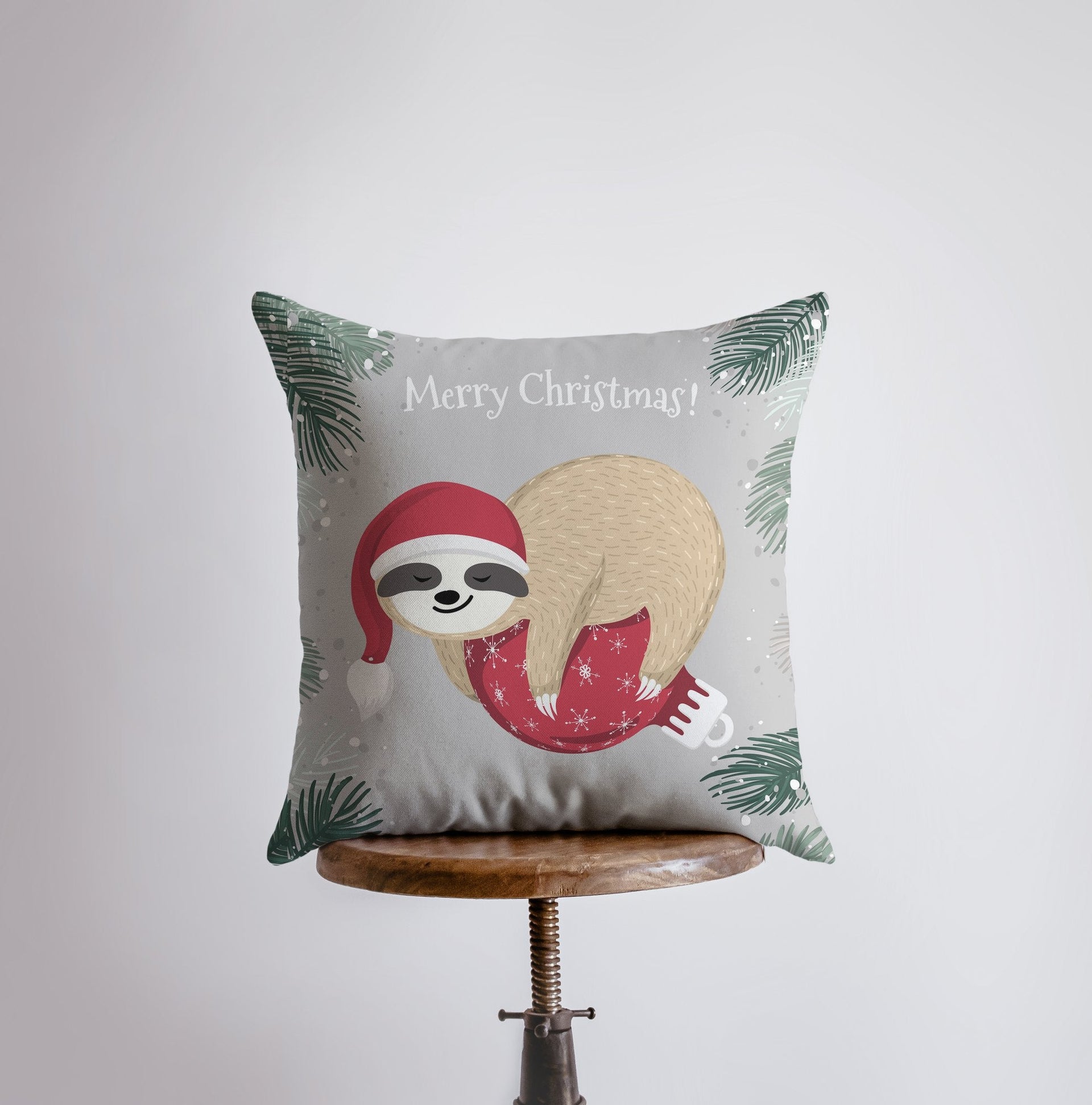 A Merry Little Christmas Sloth | Pillow Cover |  Christmas Decor | - Mercantile Mountain