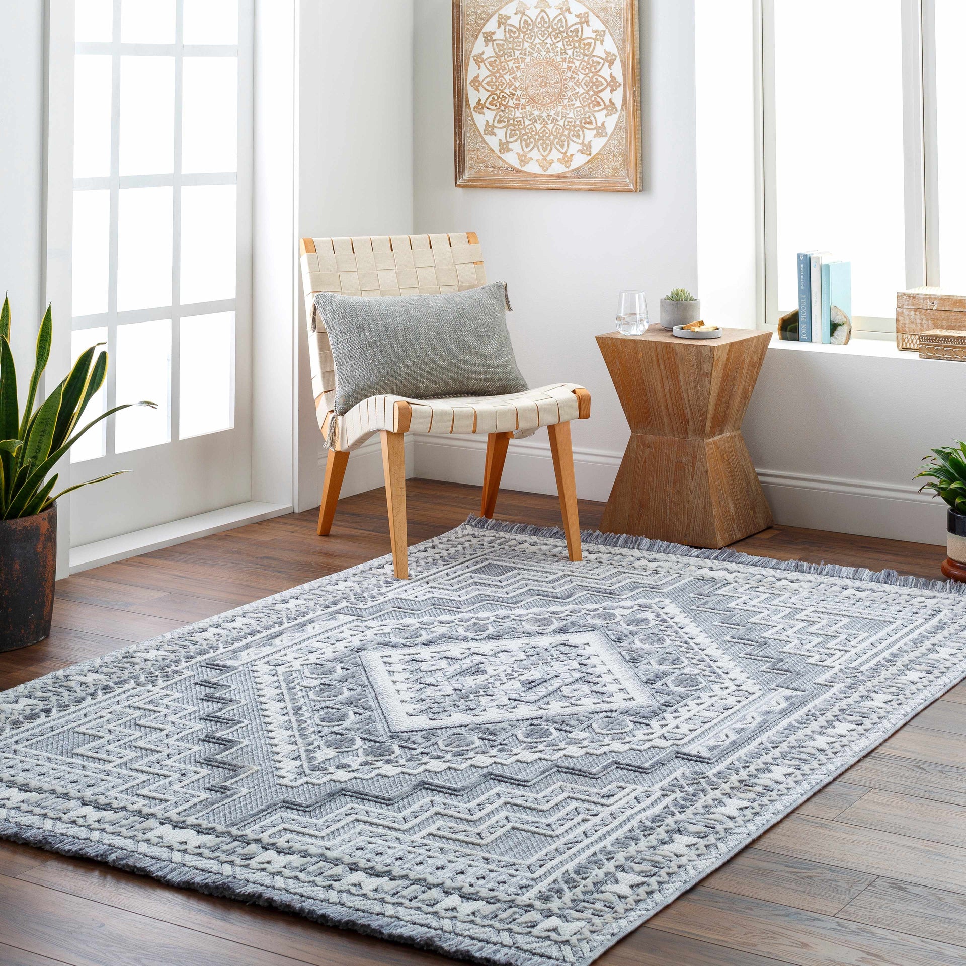 Alya Charcoal Textured Area Rug - Mercantile Mountain