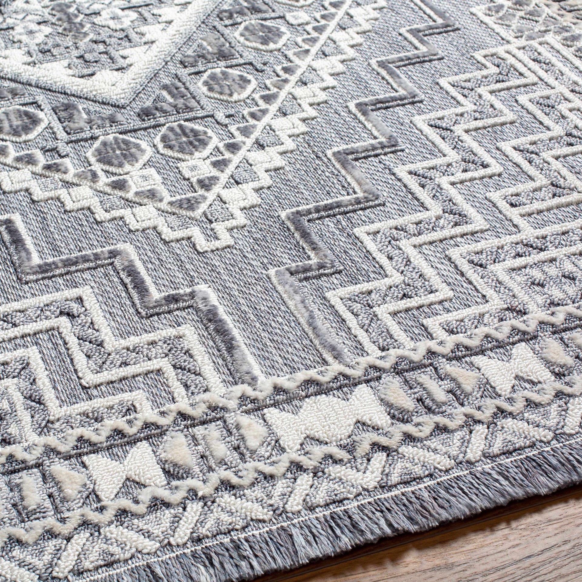 Alya Charcoal Textured Area Rug - Mercantile Mountain
