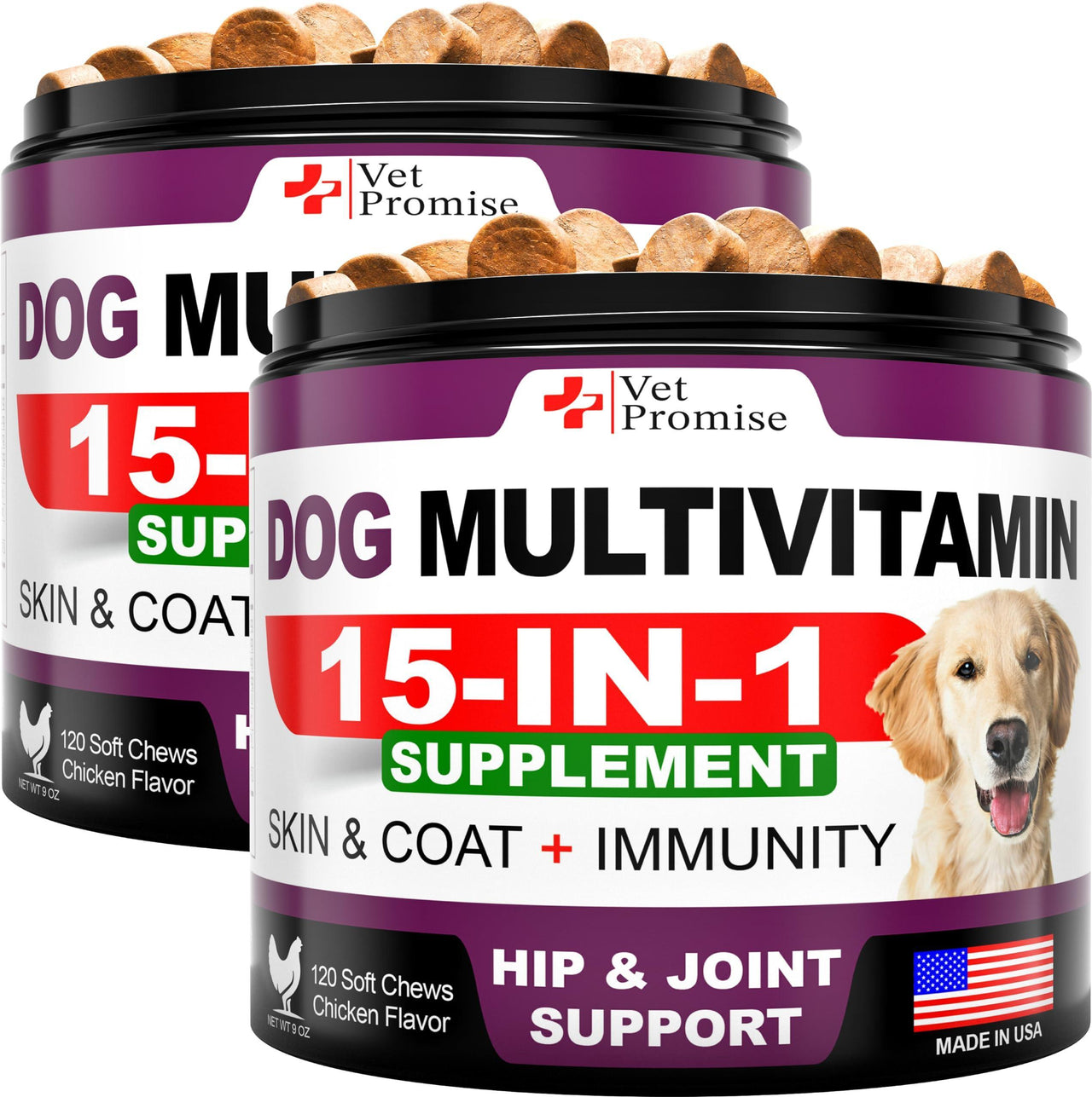 (2 Pack) Dog Multivitamin Chewable with Glucosamine   Dog Vitamins and - Mercantile Mountain