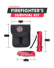 Survival Knife and Flashlight Set - Red Finish - Firefighter - LED - Mercantile Mountain