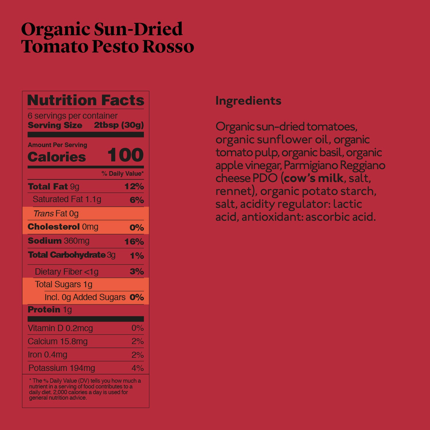 Delicious & Sons Organic Sun-Dried Tomato Pesto Rosso 6.70 oz 3 Pack - Mercantile Mountain
