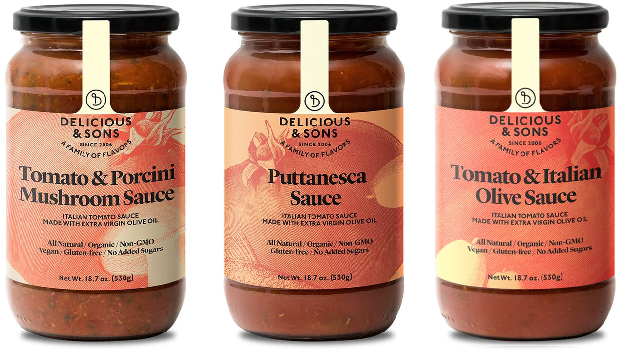 Delicious & Sons Italian Tomato Pasta Sauce 18.70oz (Pack of 3) - Mercantile Mountain
